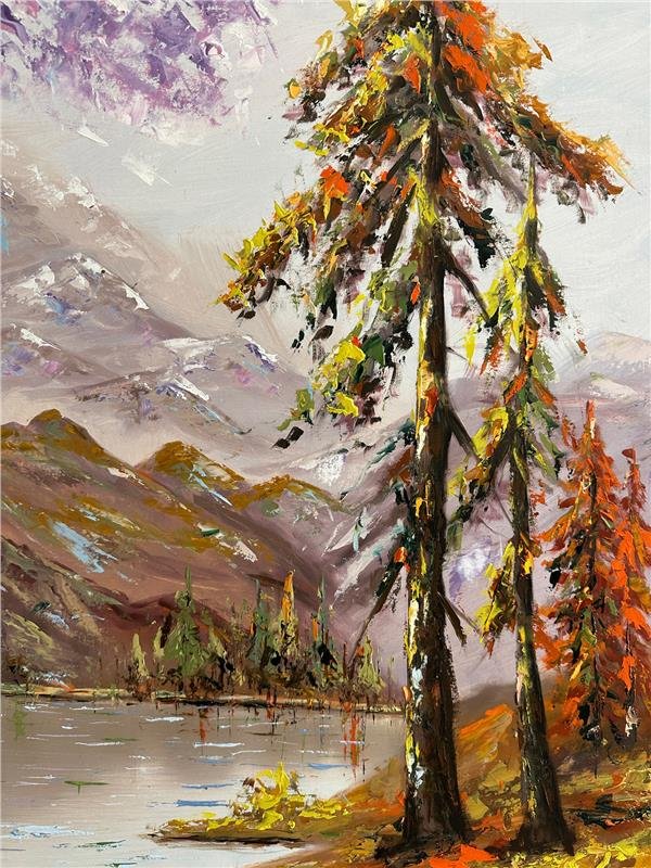 Gölün Kenarında Sessizlik Yağlı Boya Tablosu