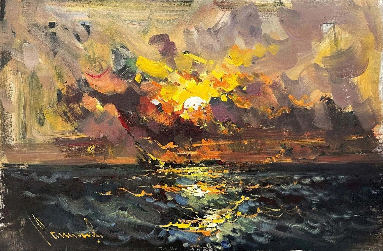 Derin Denizlerde Yağlı Boya Tablosu