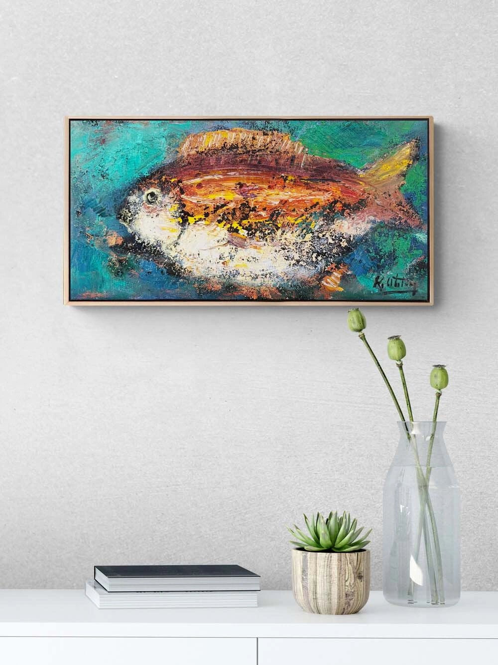 Derinlerde Balık Yağlı Boya Tablosu