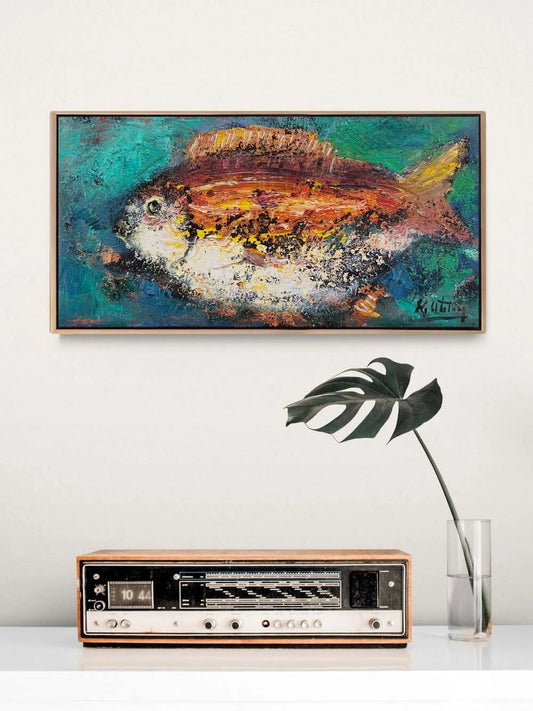 Derinlerde Balık Yağlı Boya Tablosu