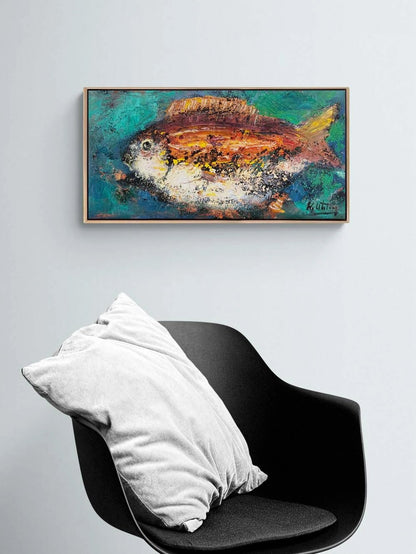 Derinlerde Balık Yağlı Boya Tablosu