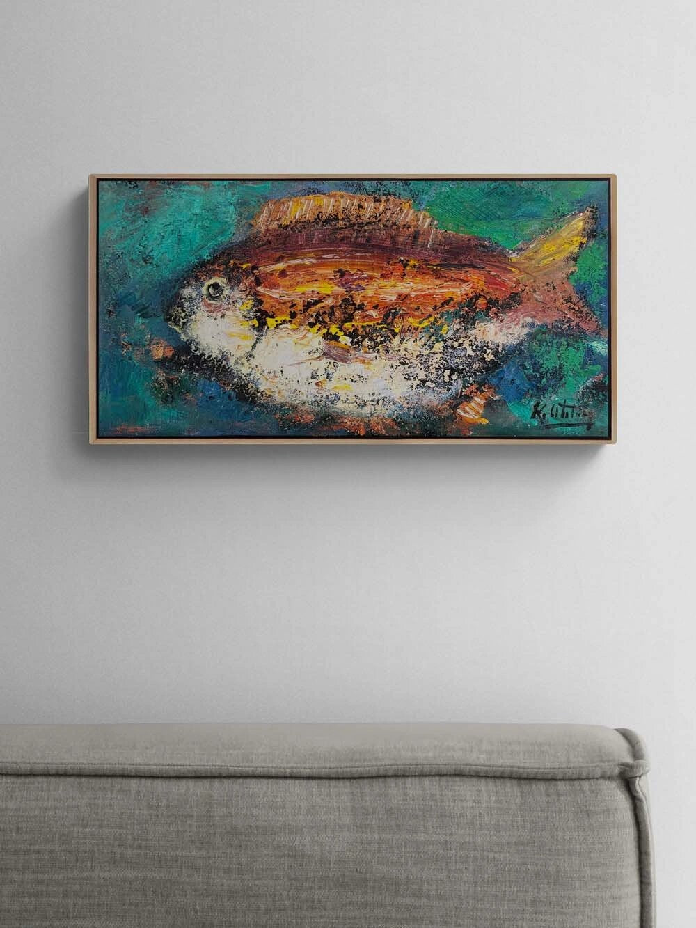 Derinlerde Balık Yağlı Boya Tablosu