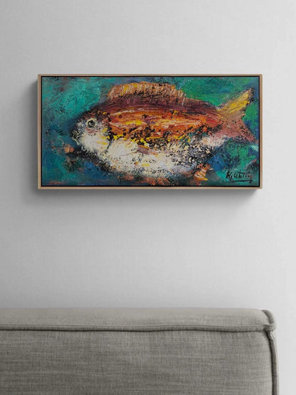 Derinlerde Balık Yağlı Boya Tablosu