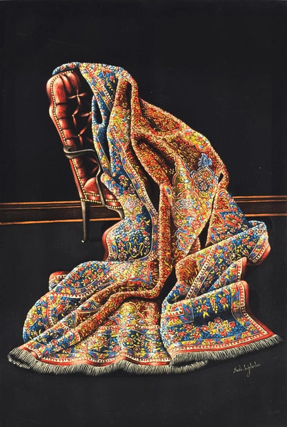 Desenlerde Saklı Halı Yağlı Boya Tablosu