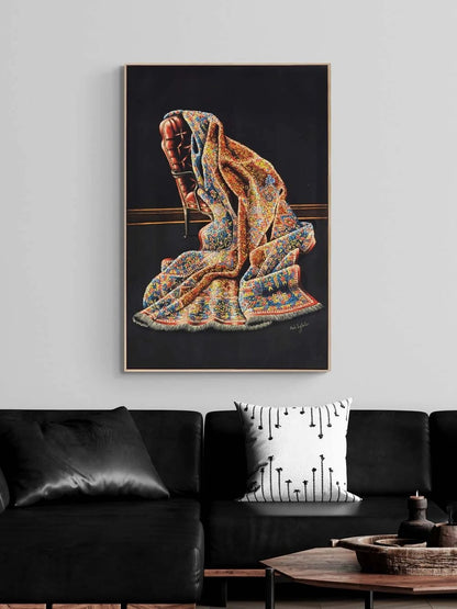 Desenlerde Saklı Halı Yağlı Boya Tablosu