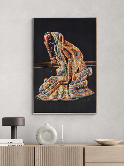 Desenlerde Saklı Halı Yağlı Boya Tablosu