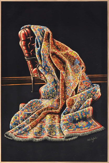 Desenlerde Saklı Halı Yağlı Boya Tablosu