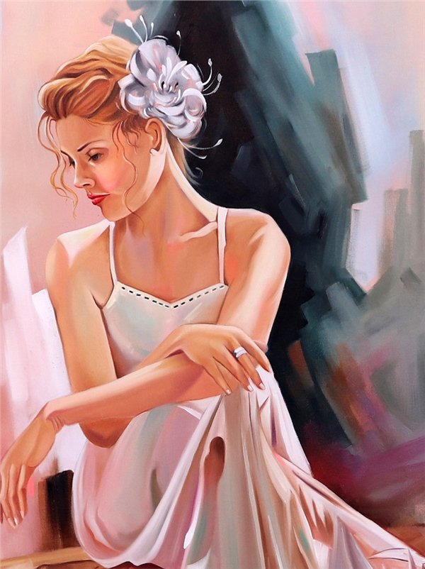 Balerinlerin Büyülü Dünyası Yağlı Boya Tablosu Simurg Sanatevi