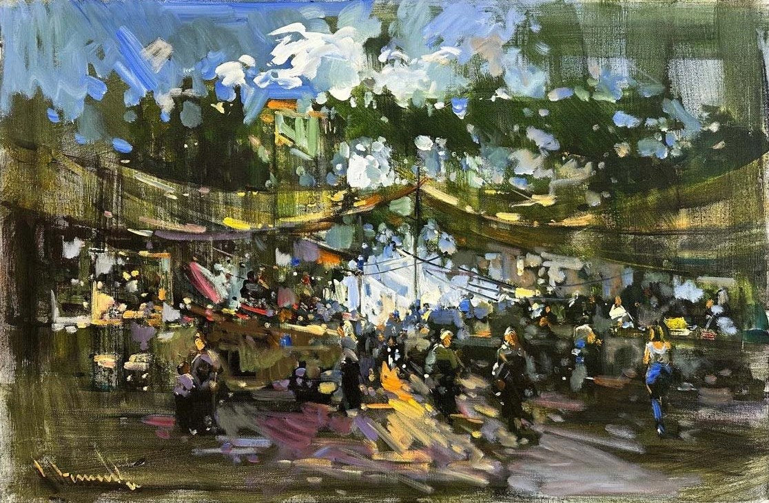 Doğal Pazar Yeri Yağlı Boya Tablosu