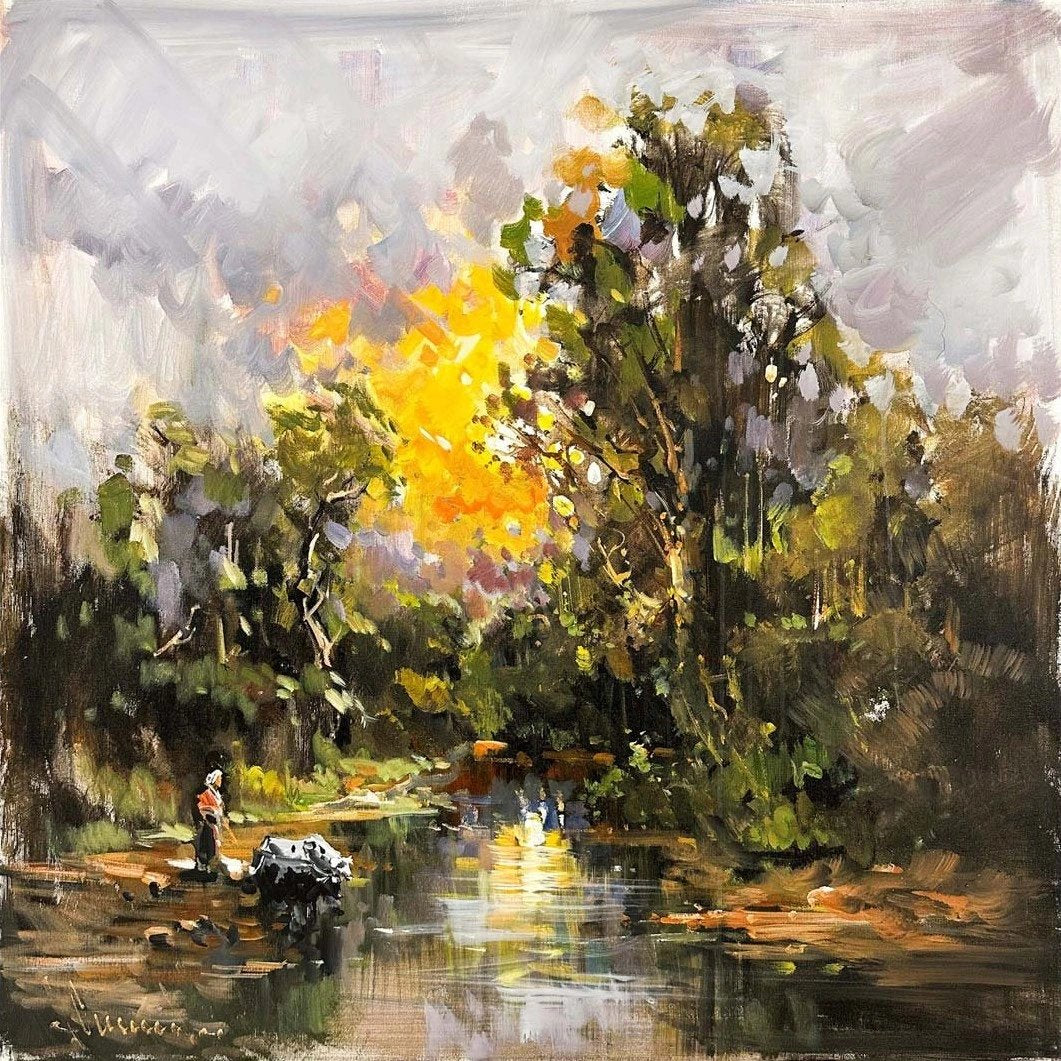 Doğanın Kollarında Yağlı Boya Tablosu