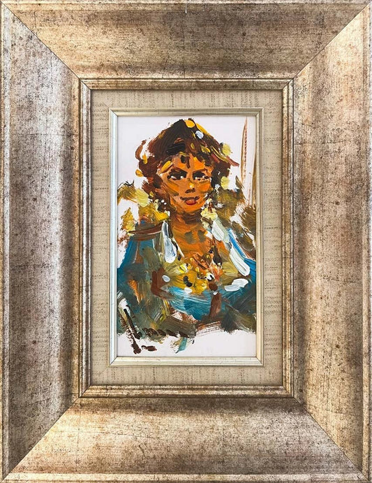 Düşlerde Yanlız Kadın Yağlı Boya Tablosu