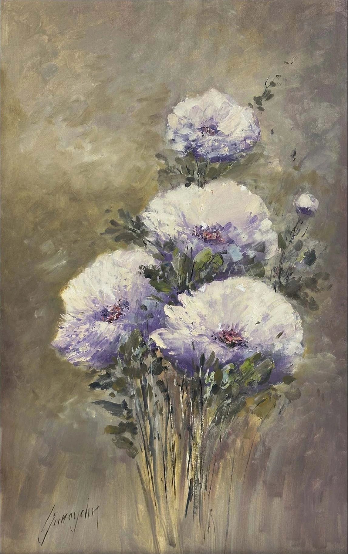 Eflatun Mevsimi Yağlı Boya Tablosu