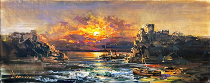 Efsanevi Kale Manzarası Yağlı Boya Tablosu