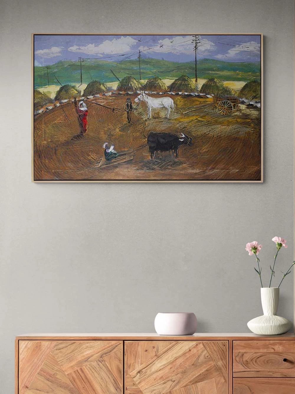 Ekmek Mücadelesi Yağlı Boya Tablosu