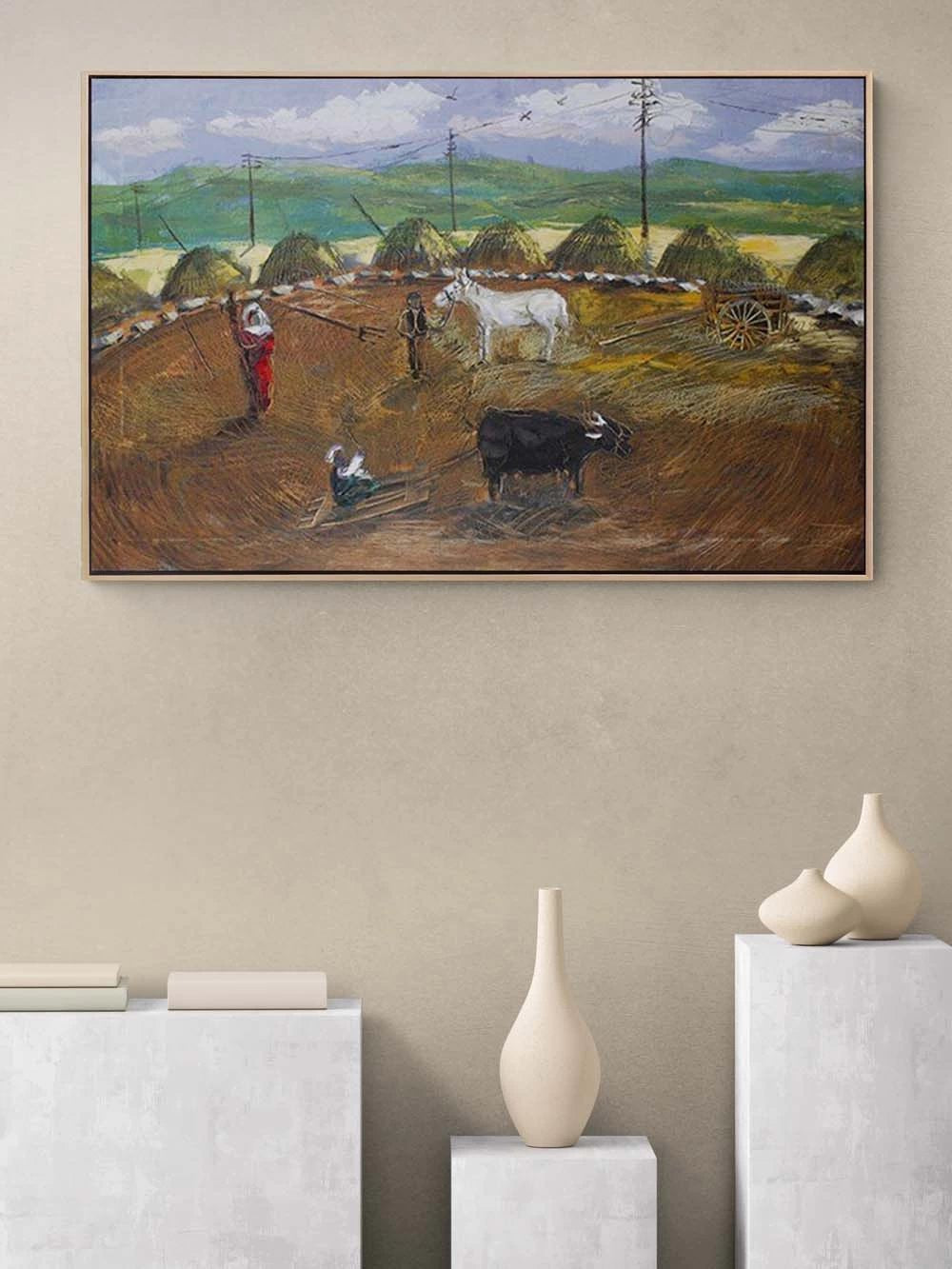 Ekmek Mücadelesi Yağlı Boya Tablosu