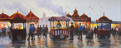 Emiönü Sokak Lezzetleri Yağlı Boya Tablosu