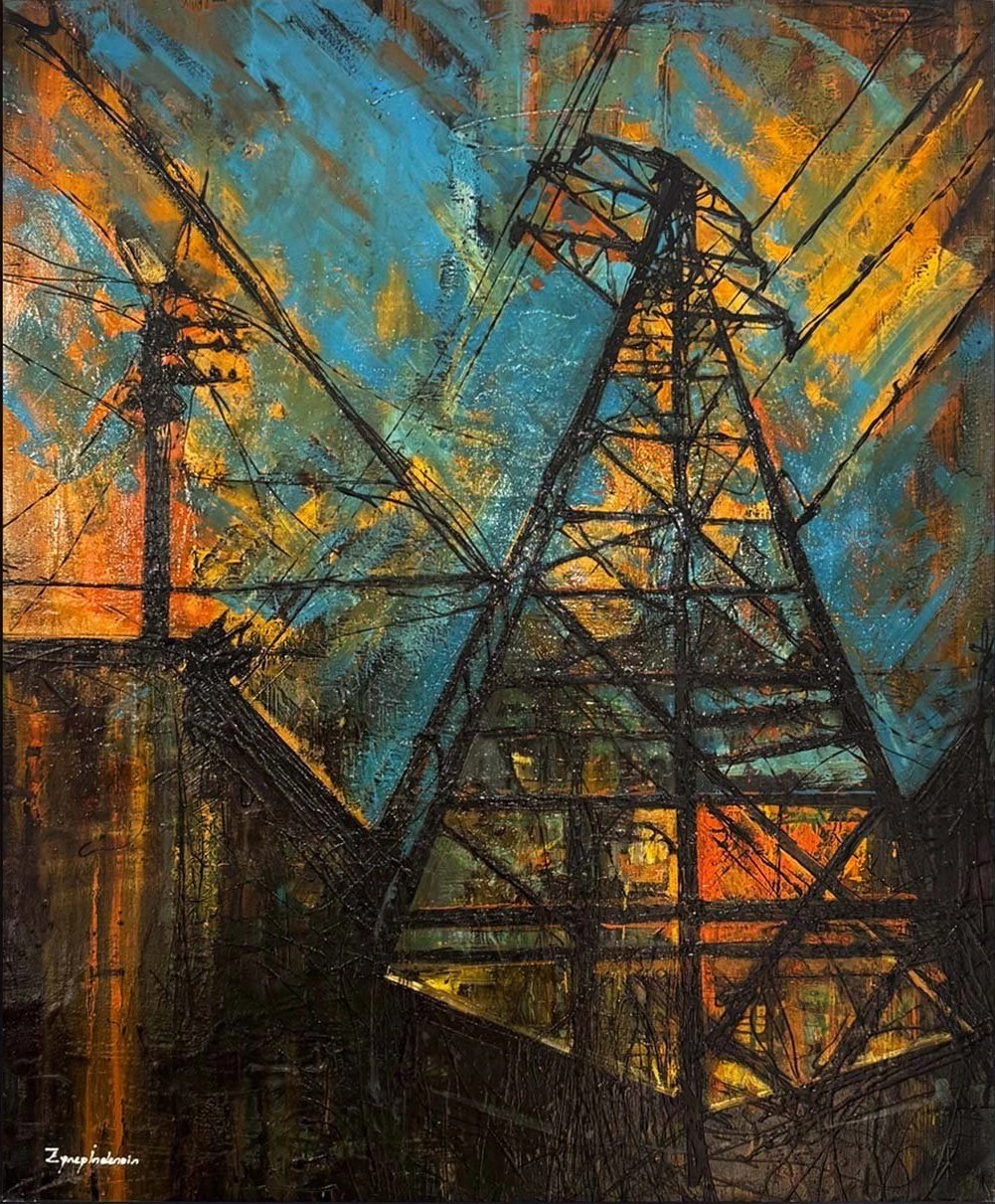 Enerjinin İskeleti Yağlı Boya Tablosu