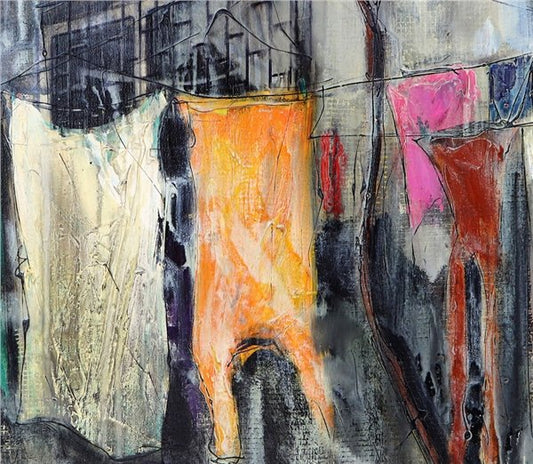 Eski Balat Sokağı Yağlı Boya Tablosu