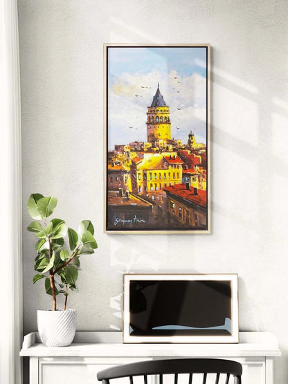 Eski Galata Rüzgarı Yağlı Boya Tablosu