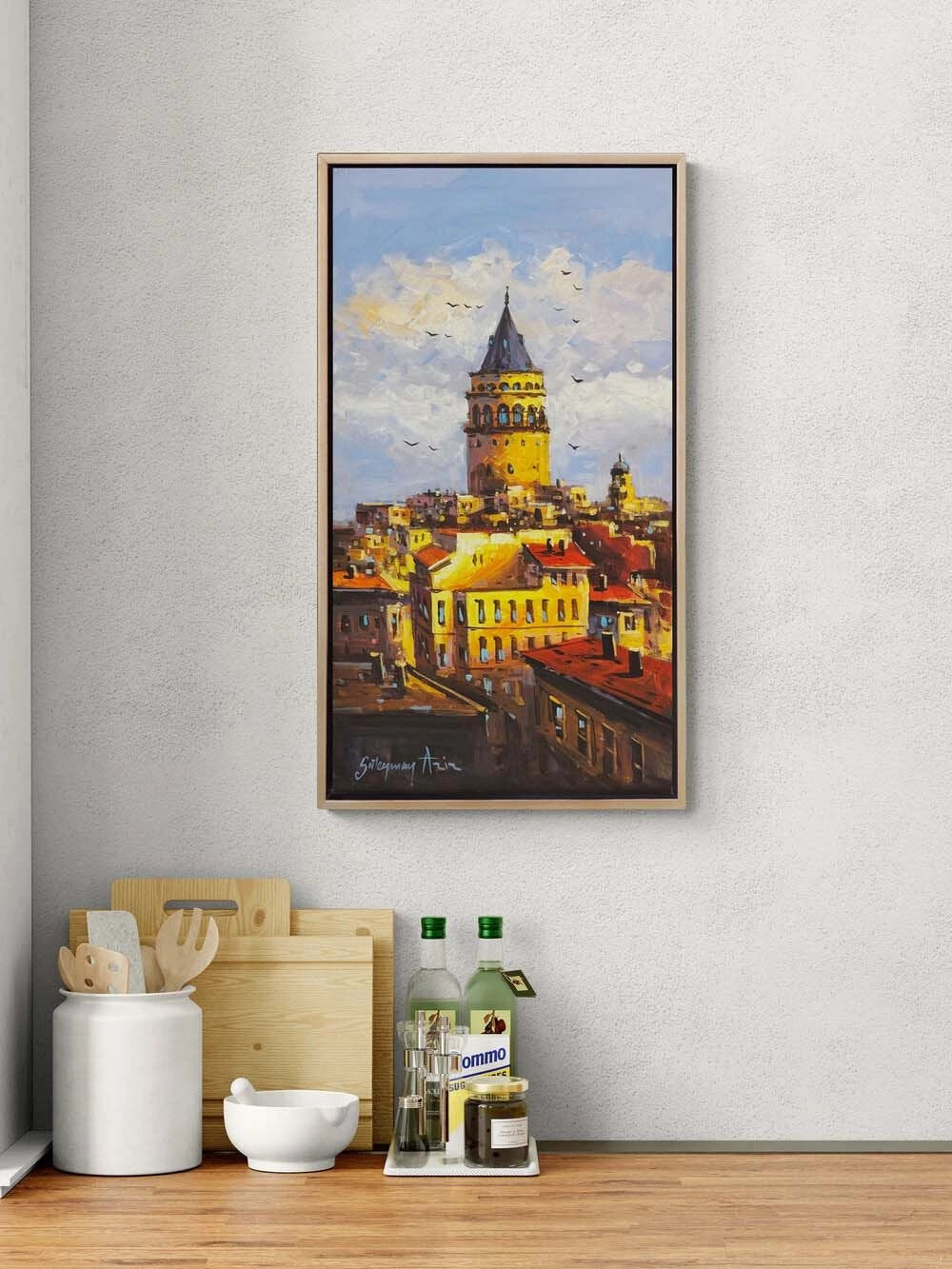 Eski Galata Rüzgarı Yağlı Boya Tablosu