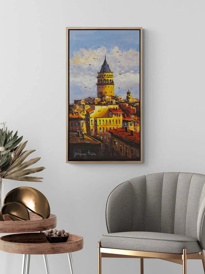 Eski Galata Rüzgarı Yağlı Boya Tablosu