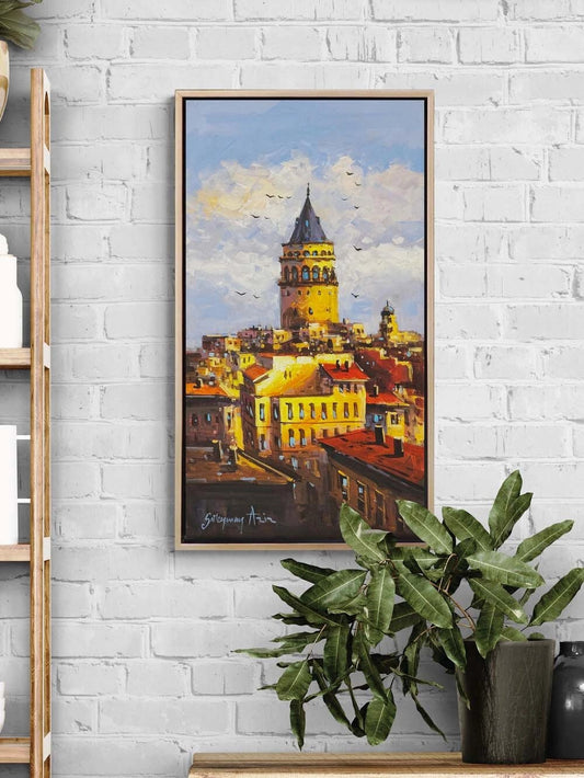 Eski Galata Rüzgarı Yağlı Boya Tablosu