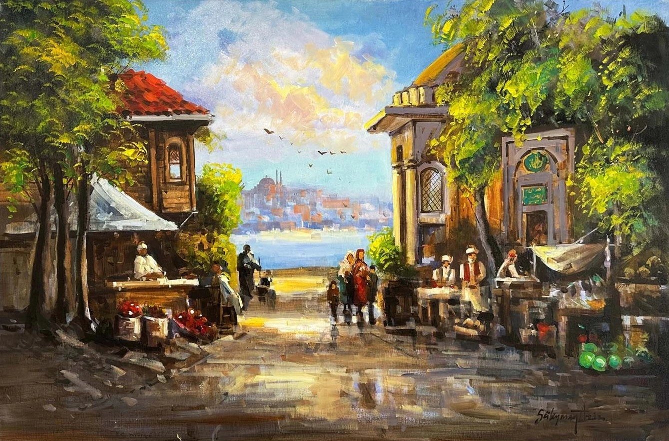 Eski İstanbul'un Renkleri Yağlı Boya Tablosu