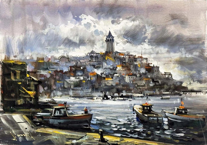 Eski İstanbul’un Işığı Yağlı Boya Tablosu
