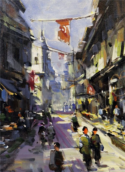 Tarihi Sokaklar Yağlı Boya Tablosu