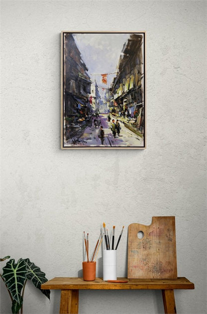 Tarihi Sokaklar Yağlı Boya Tablosu