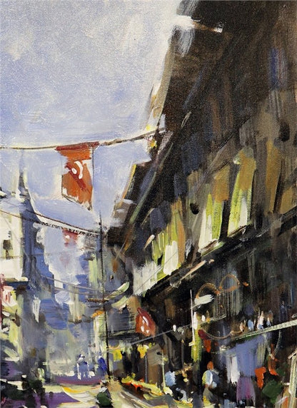 Tarihi Sokaklar Yağlı Boya Tablosu