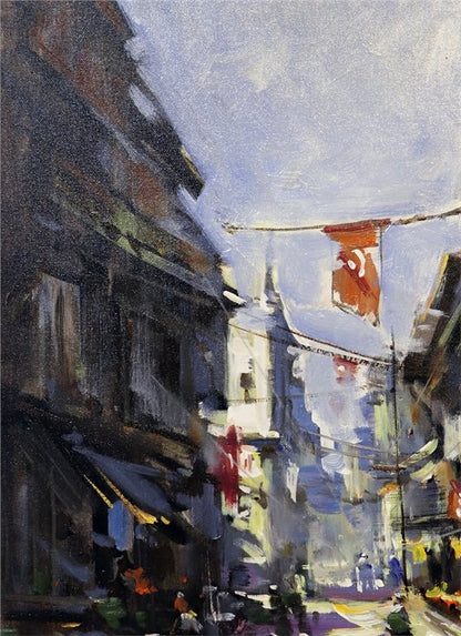 Tarihi Sokaklar Yağlı Boya Tablosu