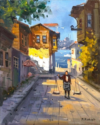 Eski Sokakların Sessizliği Yağlı Boya Tablosu