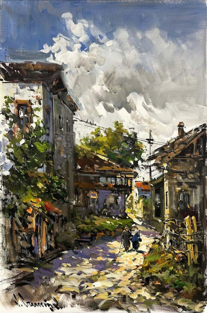Eski Zamanın Sokakları Yağlı Boya Tablosu