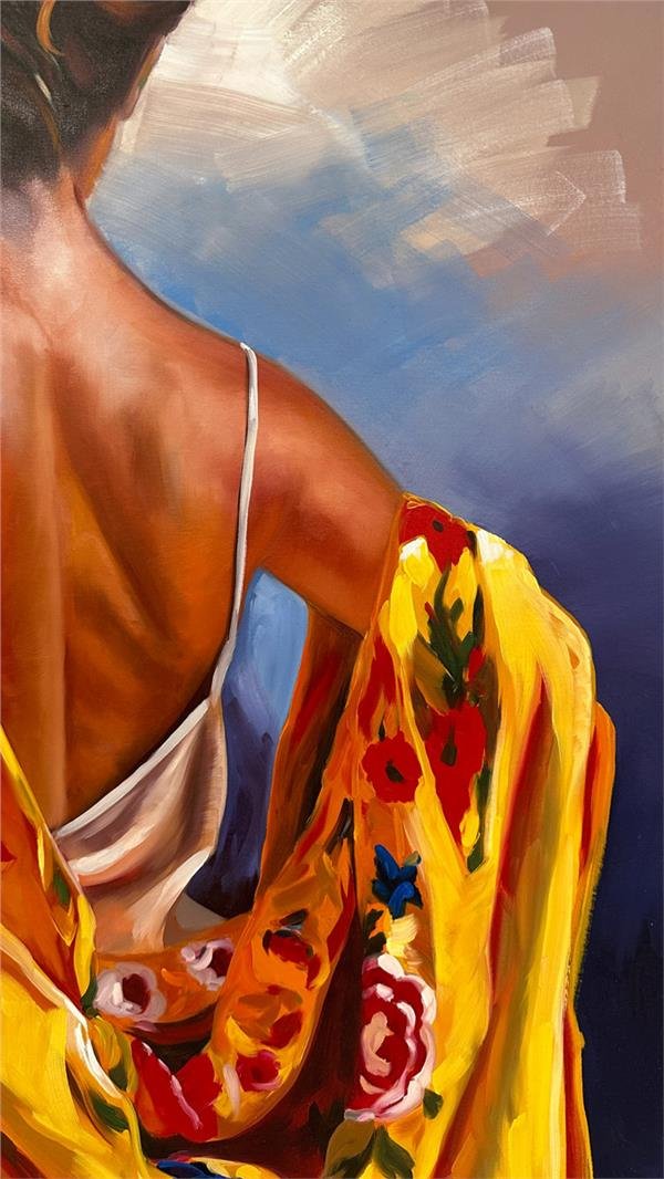 Esmer Kadının Zarafeti Yağlı Boya Tablosu