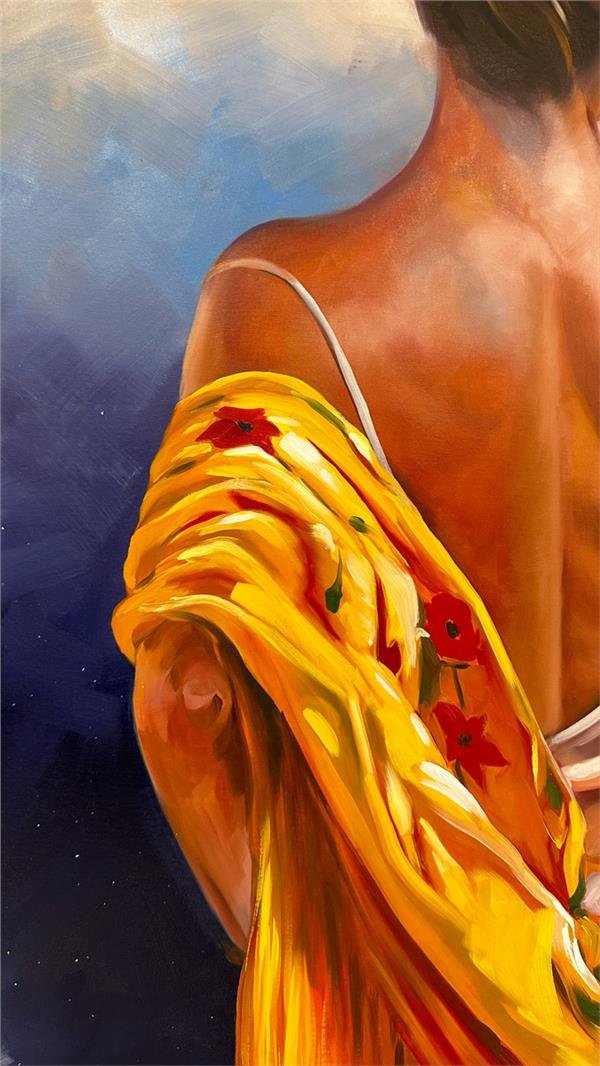 Esmer Kadının Zarafeti Yağlı Boya Tablosu