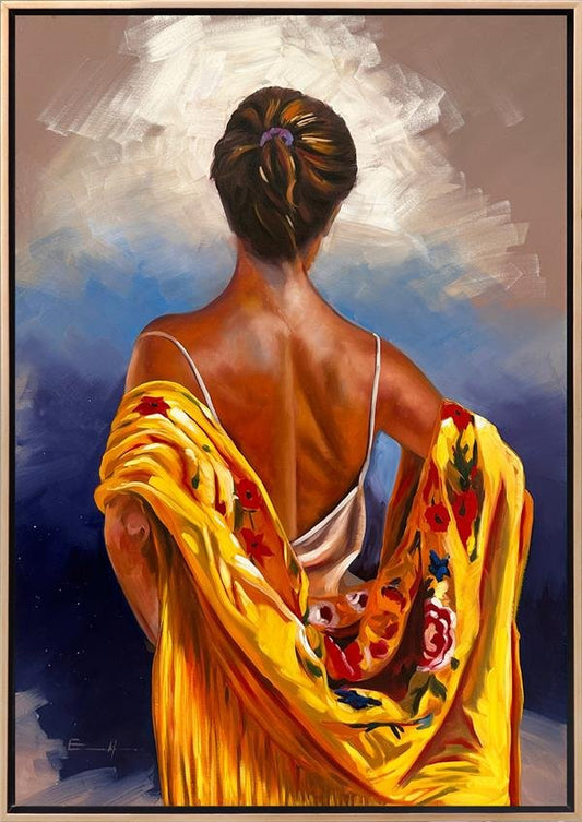 Esmer Kadının Zarafeti Yağlı Boya Tablosu