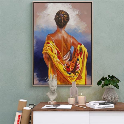 Esmer Kadının Zarafeti Yağlı Boya Tablosu