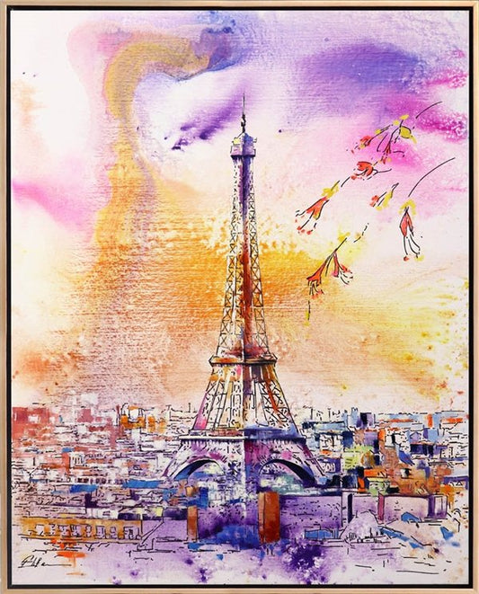 Işığın Altında Eyfel Kulesi Yağlı Boya Tablosu