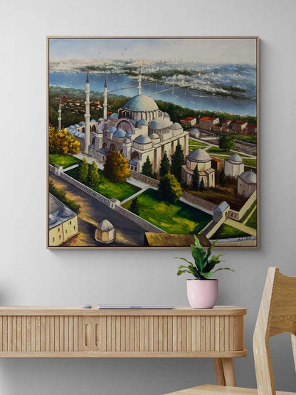 Fatih Sultan Mehmet Cami Yağlı Boya Tablosu