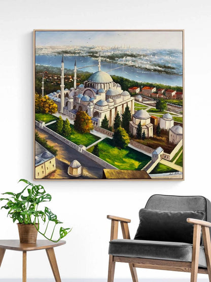 Fatih Sultan Mehmet Cami Yağlı Boya Tablosu