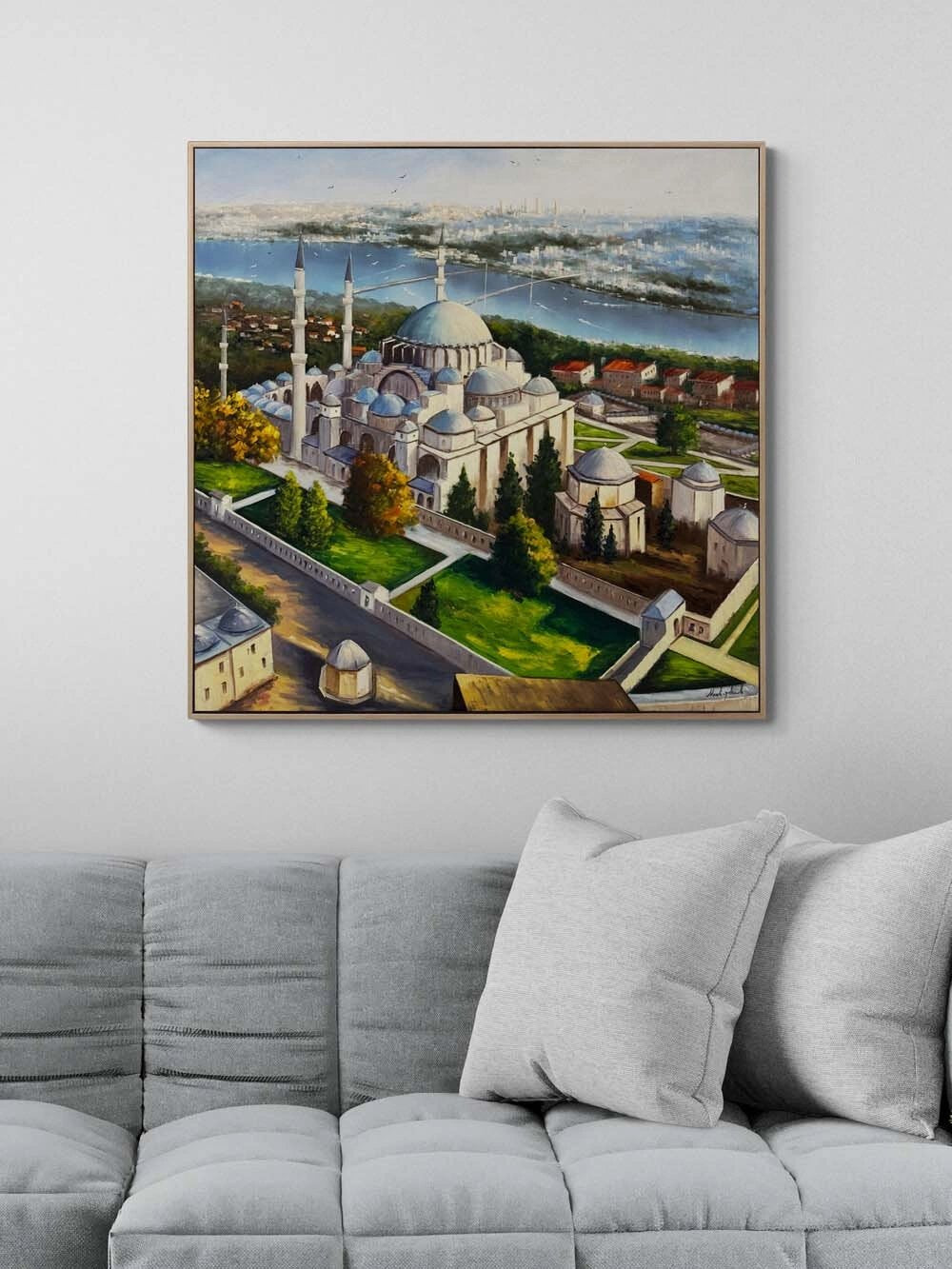 Fatih Sultan Mehmet Cami Yağlı Boya Tablosu