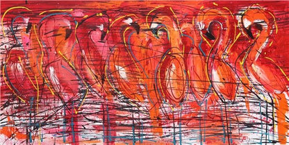 Flamingolar Yağlı Boya Tablosu