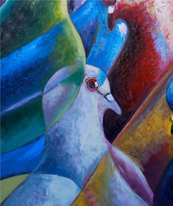 Güvercinlerin Sessiz Şarkısı Yağlı Boya Tablosu