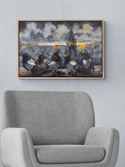 Galata Aşıkları Yağlı Boya Tablosu