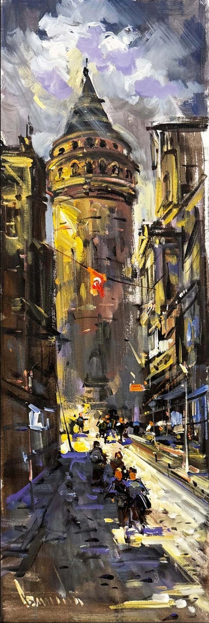 Galata Bir Sokak Yağlı Boya Tablosu