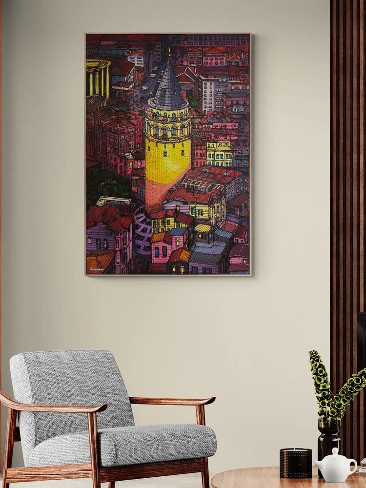 Galata'dan Seyir Yağlı Boya Tablosu