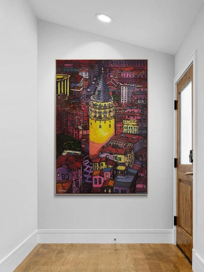 Galata'dan Seyir Yağlı Boya Tablosu