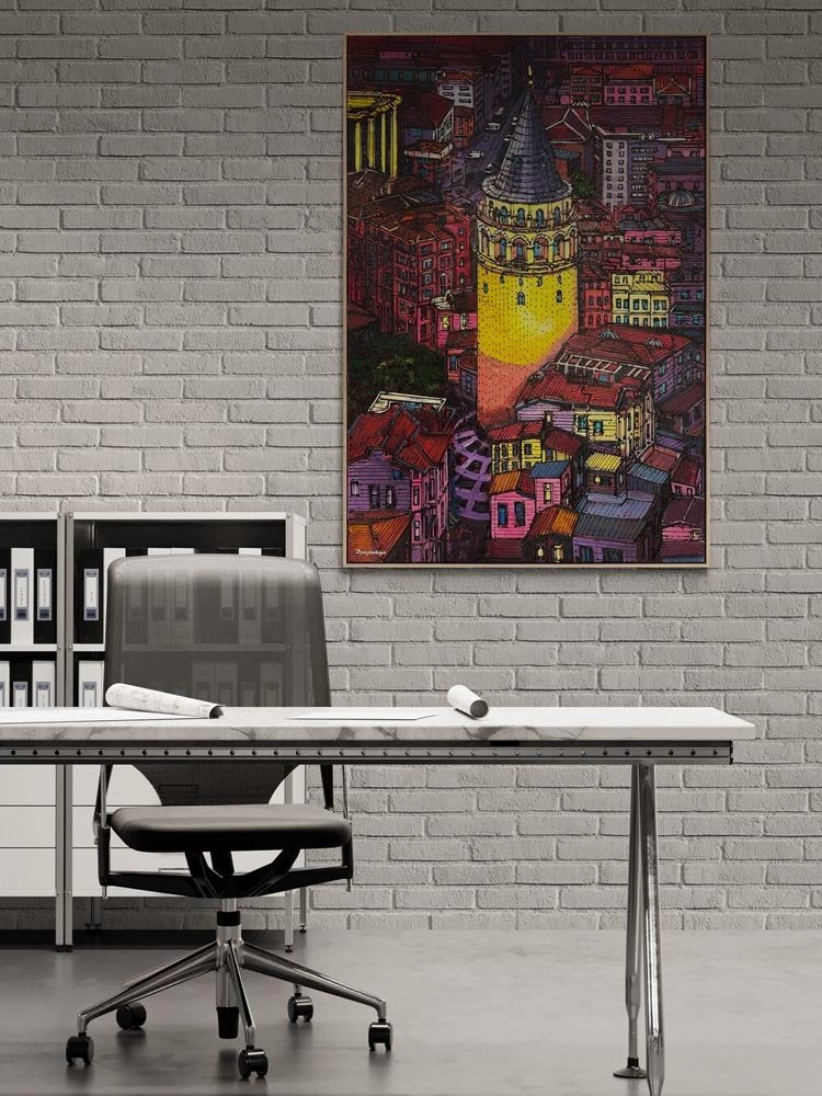 Galata'dan Seyir Yağlı Boya Tablosu