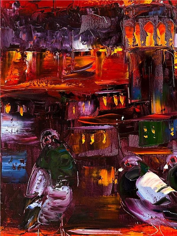 Galata Güvercinleri Yağlı Boya Tablosu